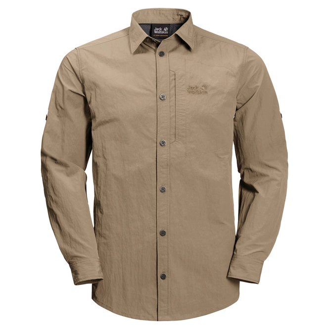 Shirt Jack Wolfskin Men Lakeside Roll-Up Sand Dune