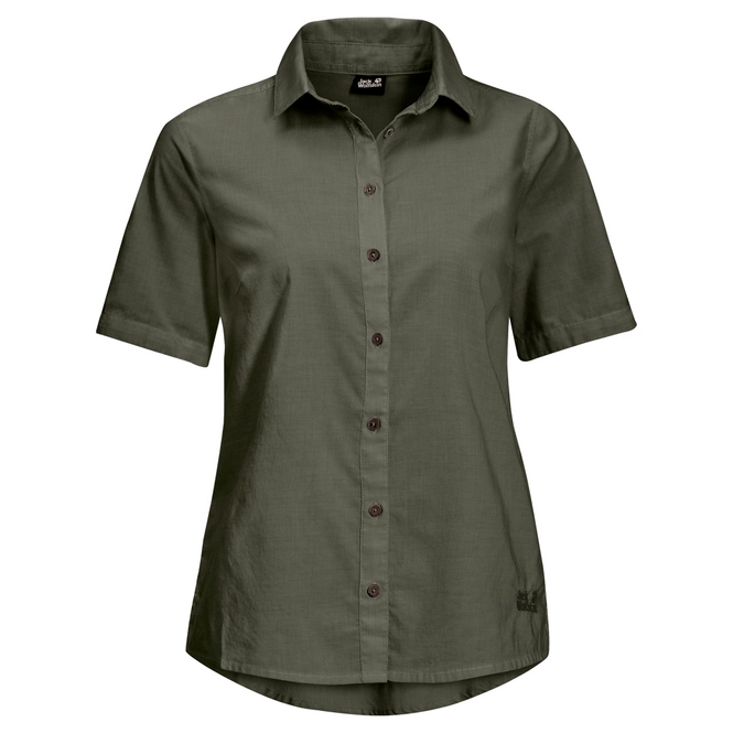 Shirt Jack Wolfskin Women Indian Springs Woodland Green Stripes