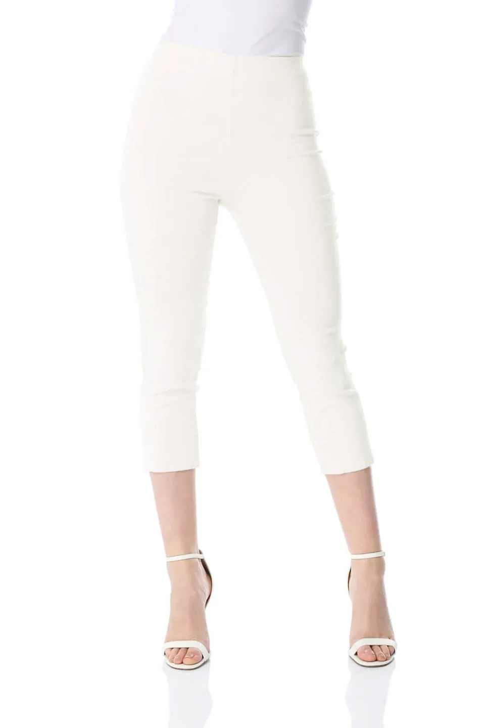 Roman Ivory Cropped Stretch Trouser Capri Summer Leggings 3/4 Pedal Pushers