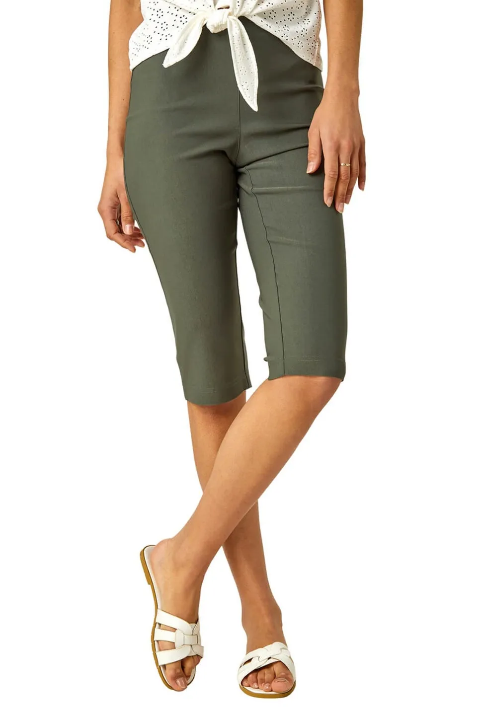 Roman Forest Knee Length Stretch Shorts