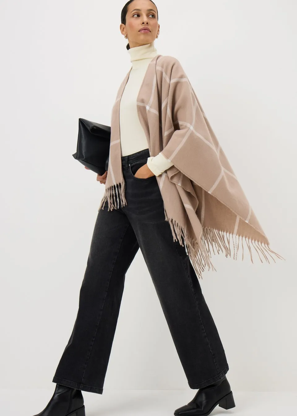 Women's Oversized Taupe Shawl