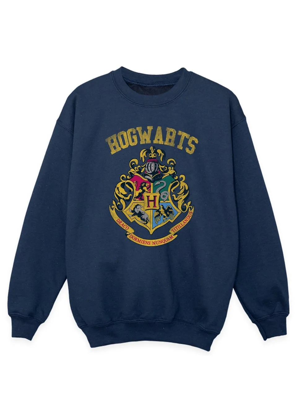 Harry Potter Kids Navy Filled Crest Varsity Printed Sweatshirt (3-13 yrs)