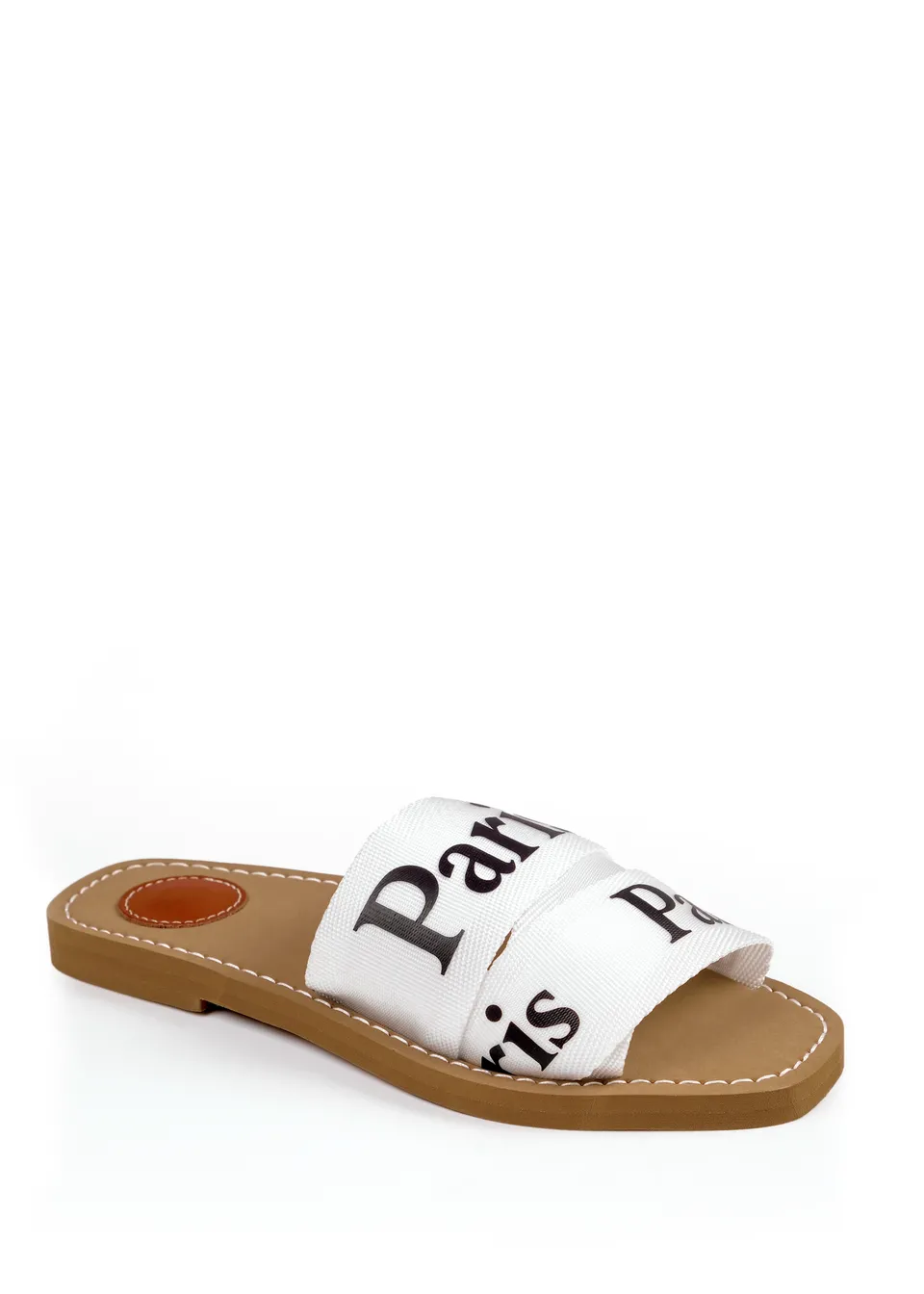 Where's That From White Pu Cobra Flat Sandals