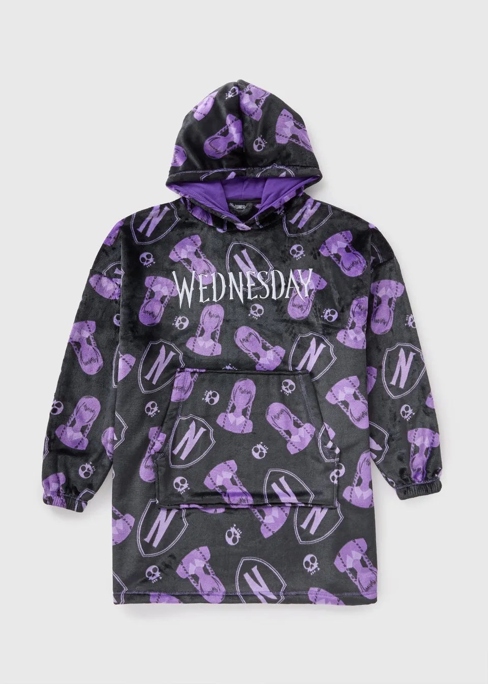 Wednesday Kids Black Snuggle Hoodie (3-13yrs)