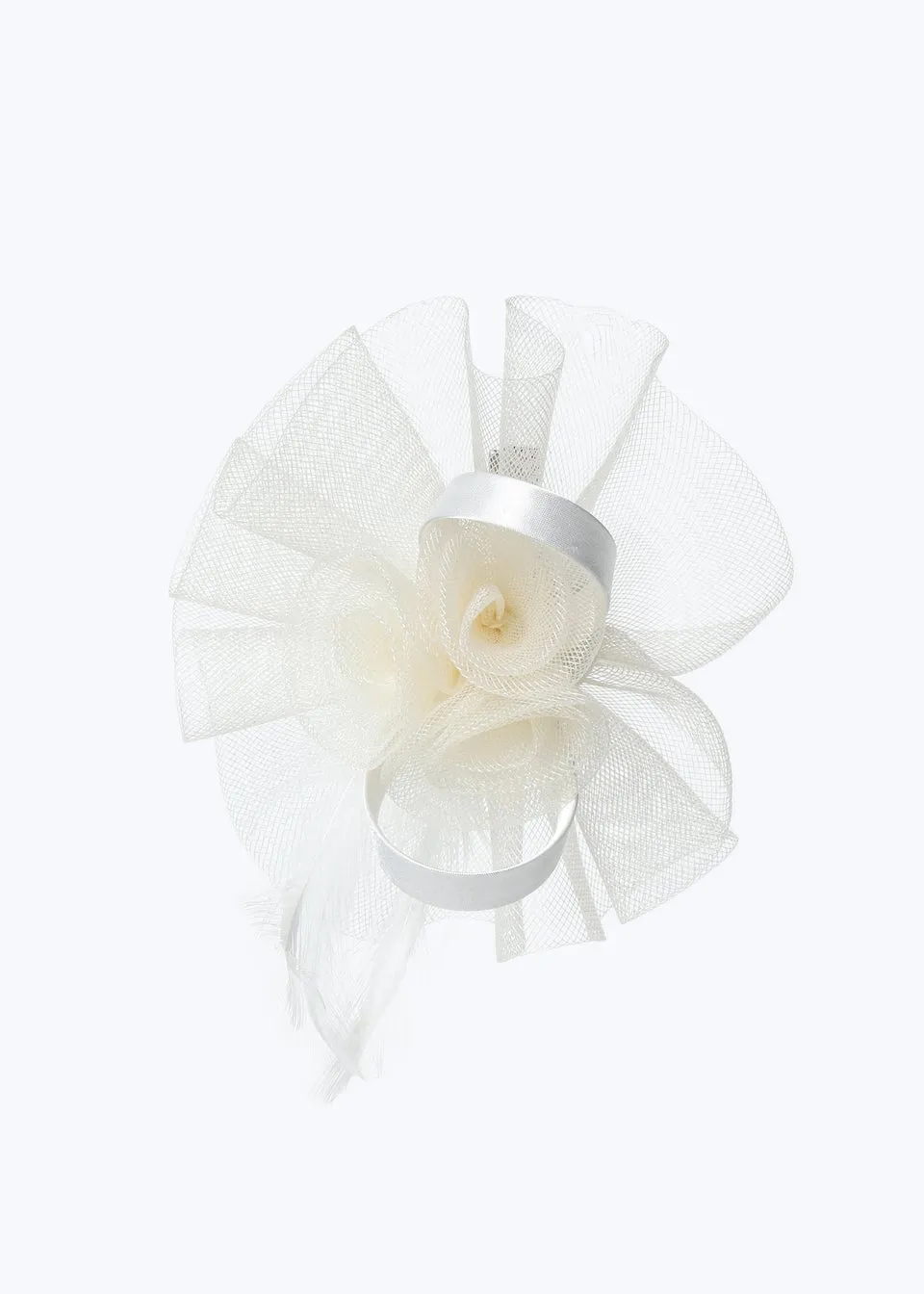 Muse White Fascinator Clip