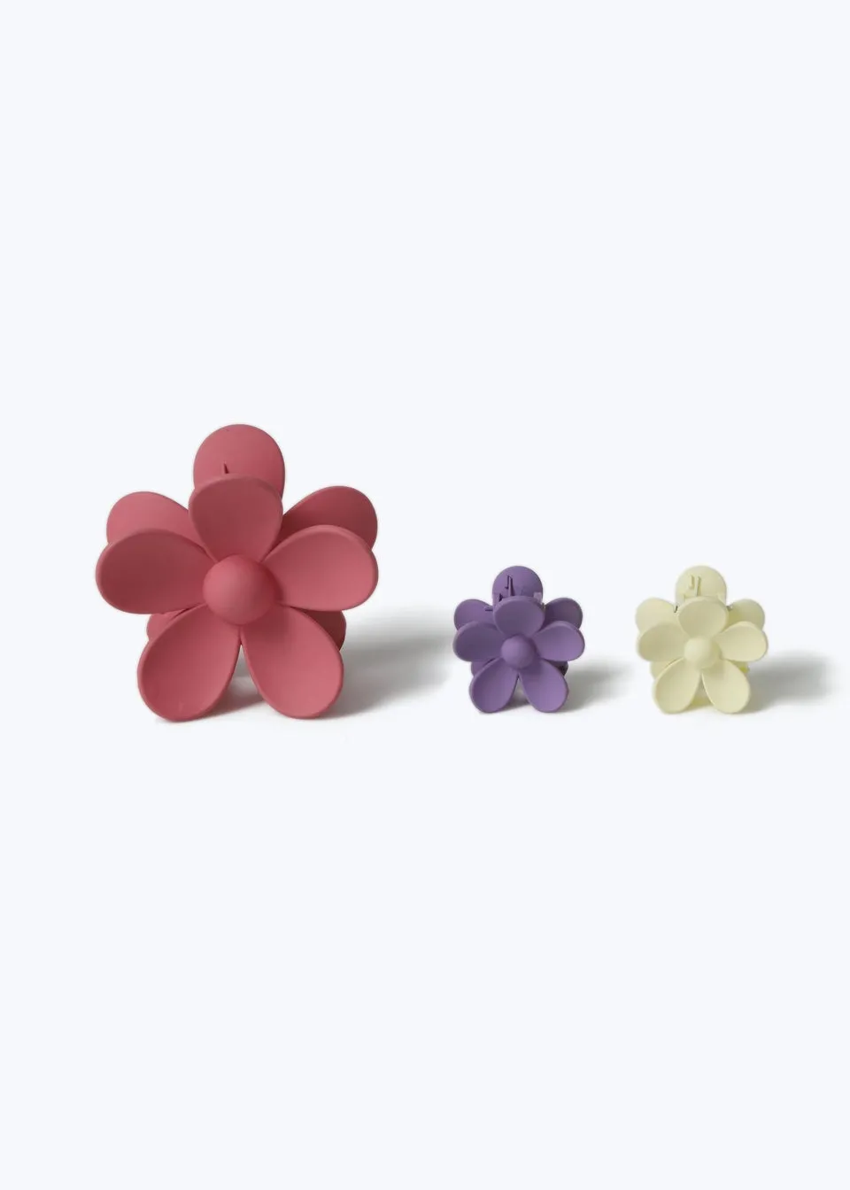 Muse 3 Pack Multicolour Flower Claw Clips