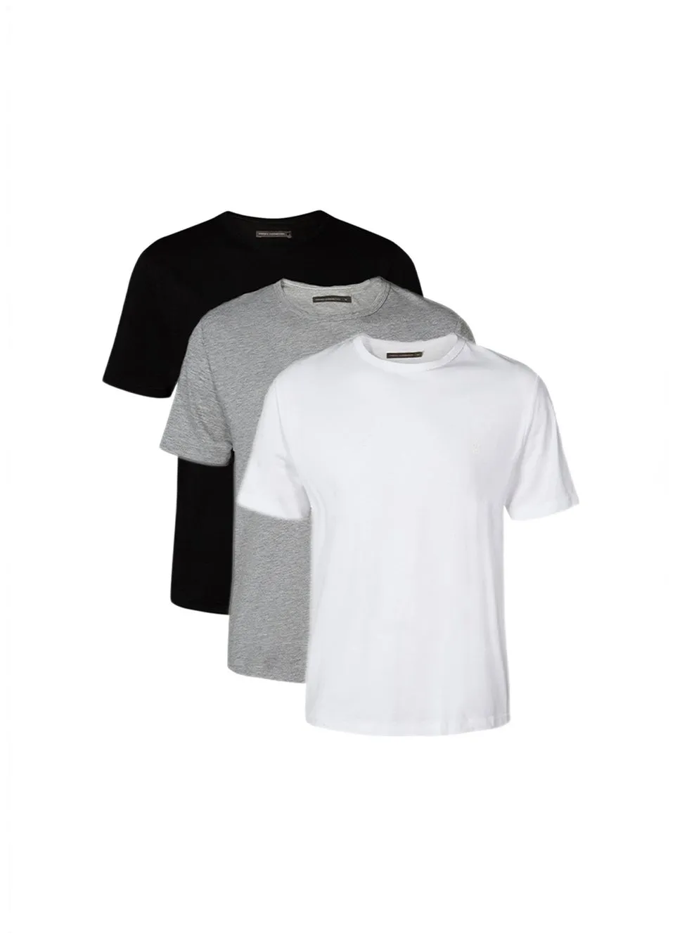 French Connection Black 3 Pack Cotton Crew Neck Short Sleeve T Shirts