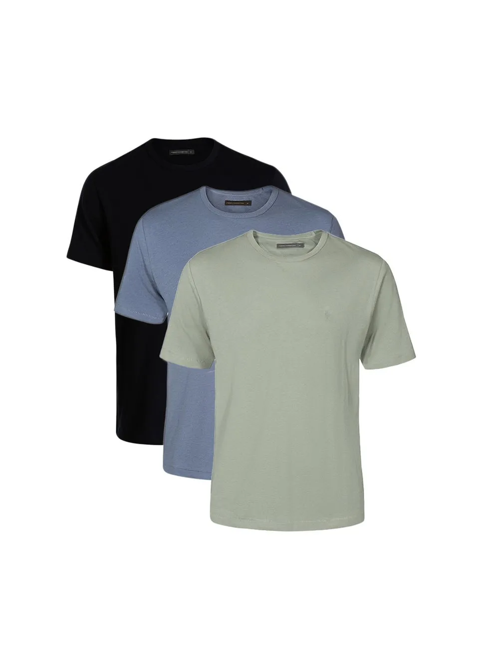 French Connection Navy 3 Pack Cotton Crew Neck Short Sleeve T Shirts