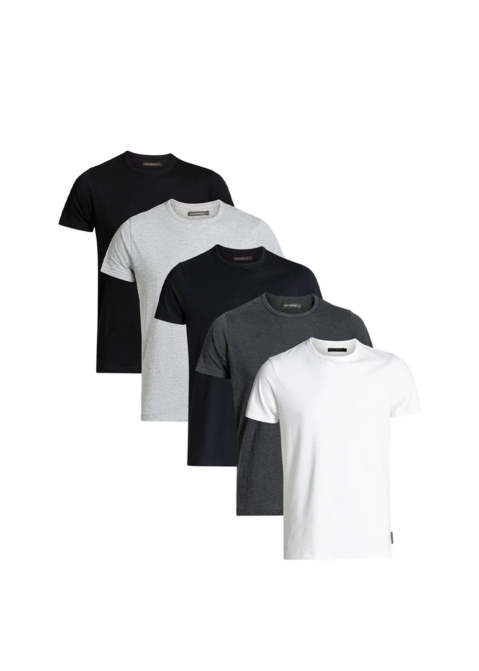 French Connection Grey 5 Pack Cotton Crew Neck Short Sleeve T Shirts