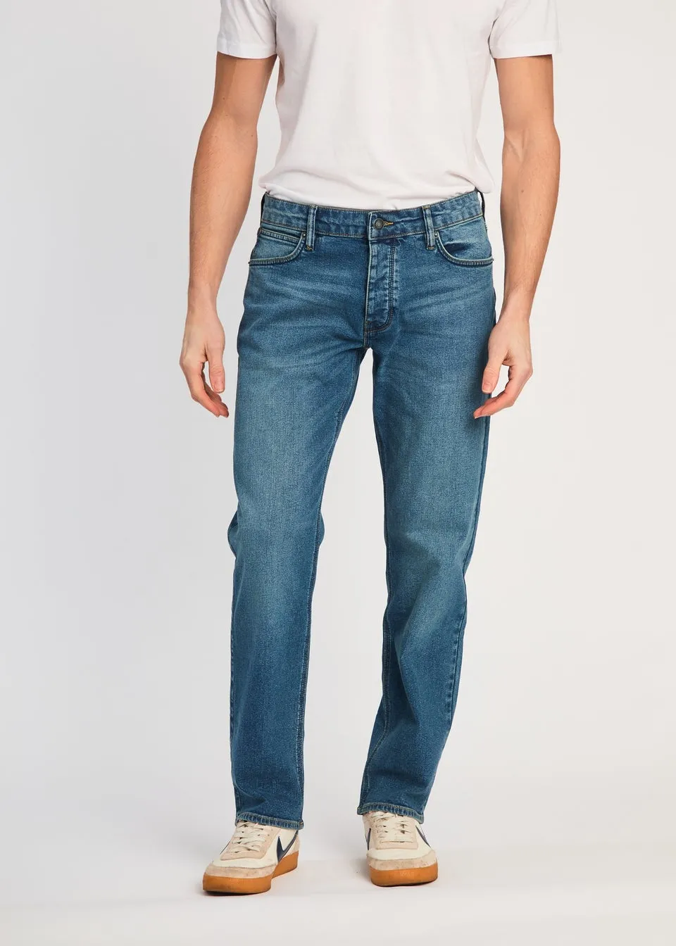 French Connection Blue Cotton Slim Fit Stretch Jeans