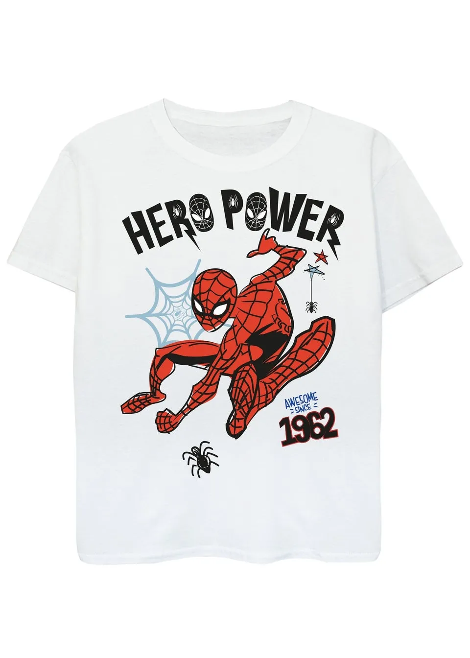 Marvel Spider-Man Hero Power Kids White Graphic T-Shirt (3-13 Years)