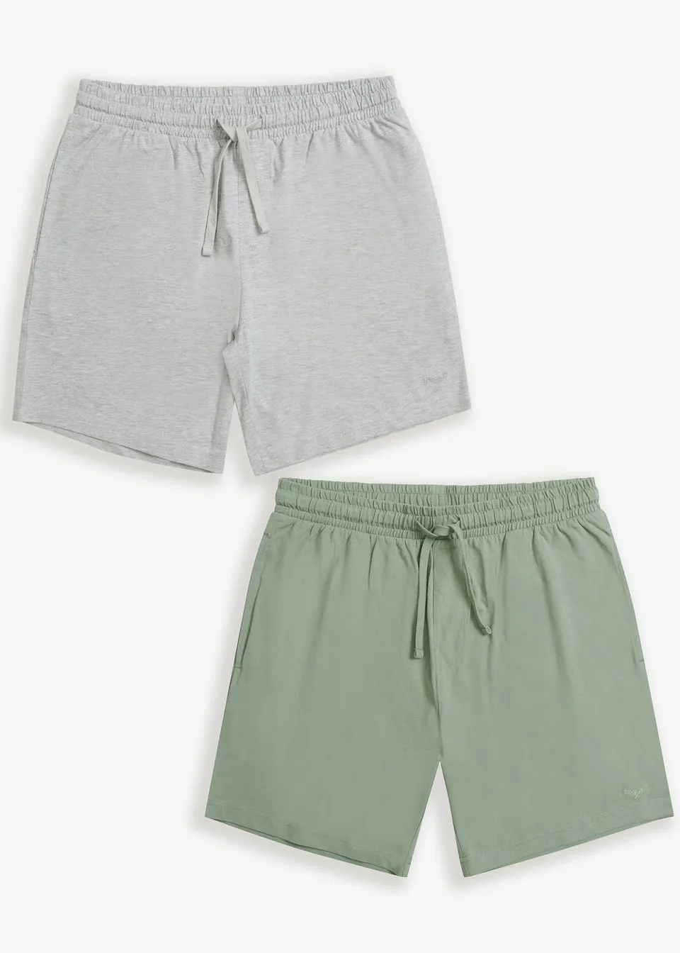 Threadbare Grey 2 Pack Cotton Blend Lounge Shorts