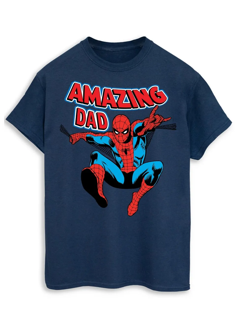 Marvel Spider Man Amazing Dad Navy T Shirt
