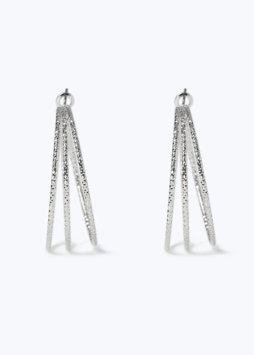 Muse Silver 4 Row Hoop Earrings