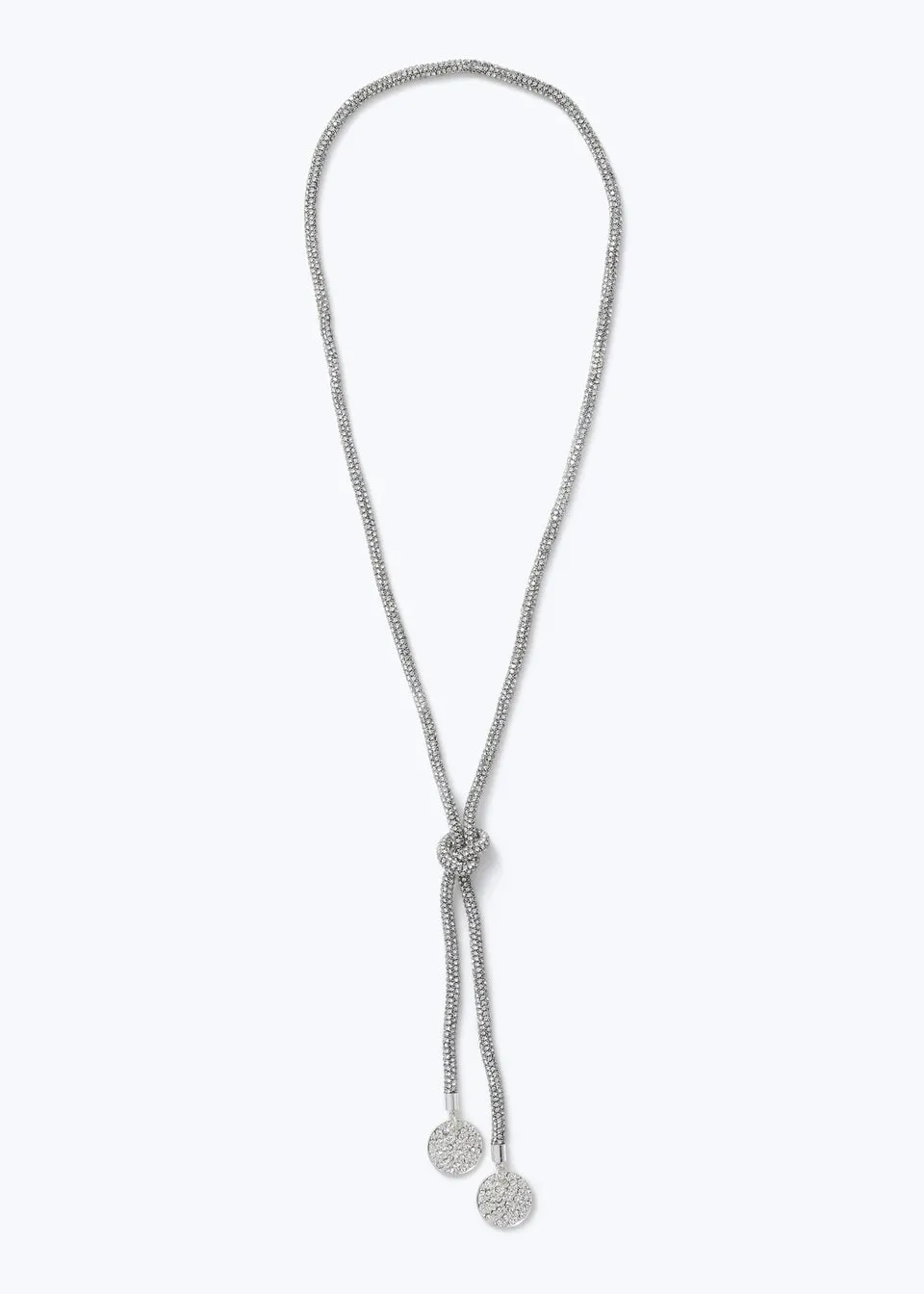 Muse Silver Occasion Pave Disc Lariat