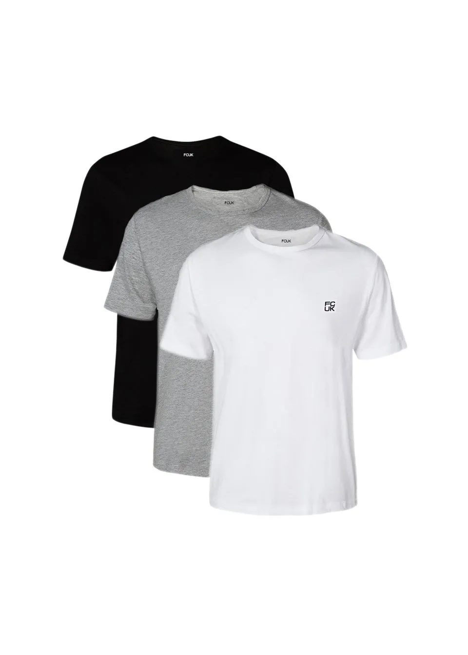 French Connection Black Cotton Crew Neck  T-Shirts 3 Pack