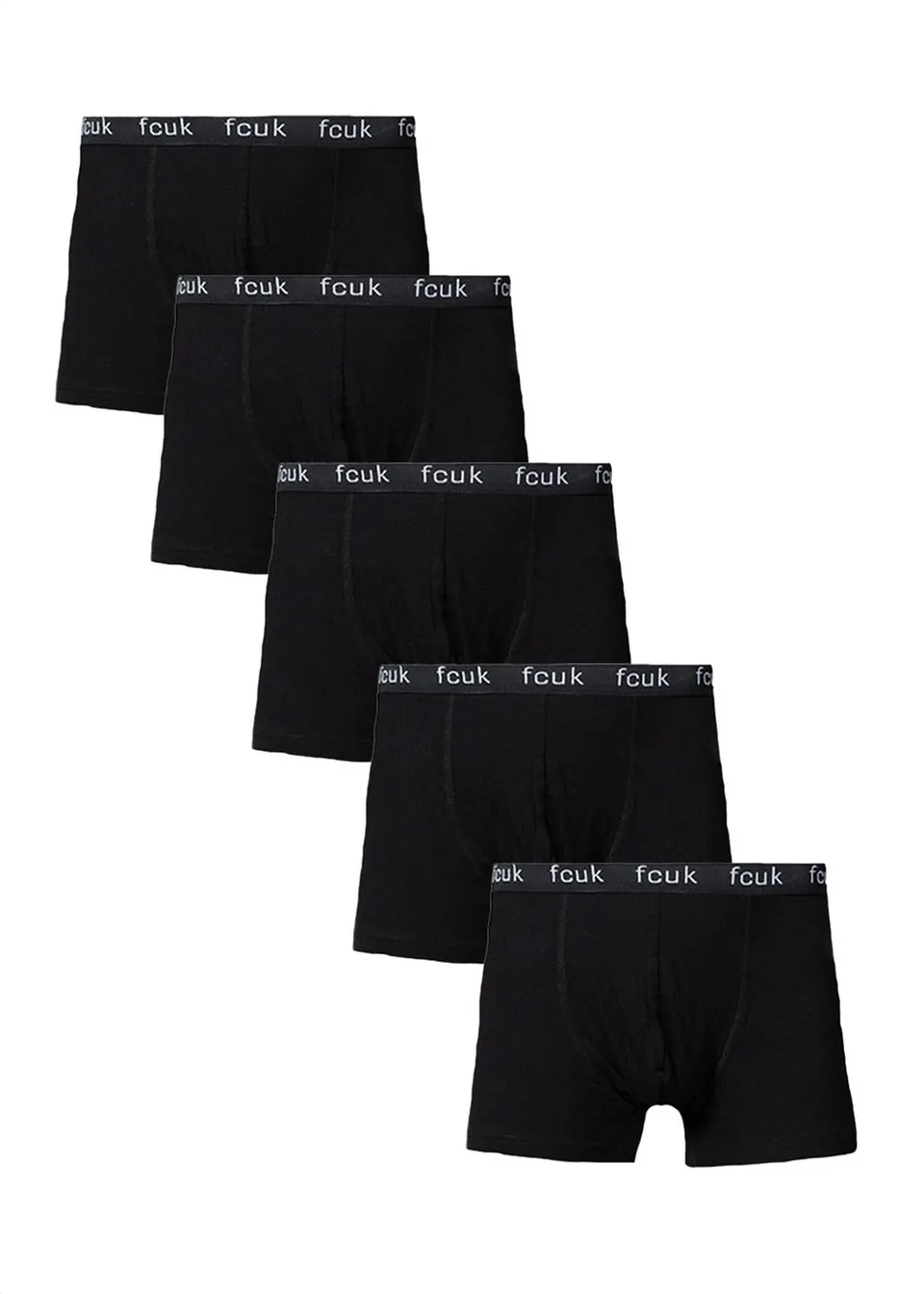 French Connection Black Cotton Stretch Boxers 5 Pack