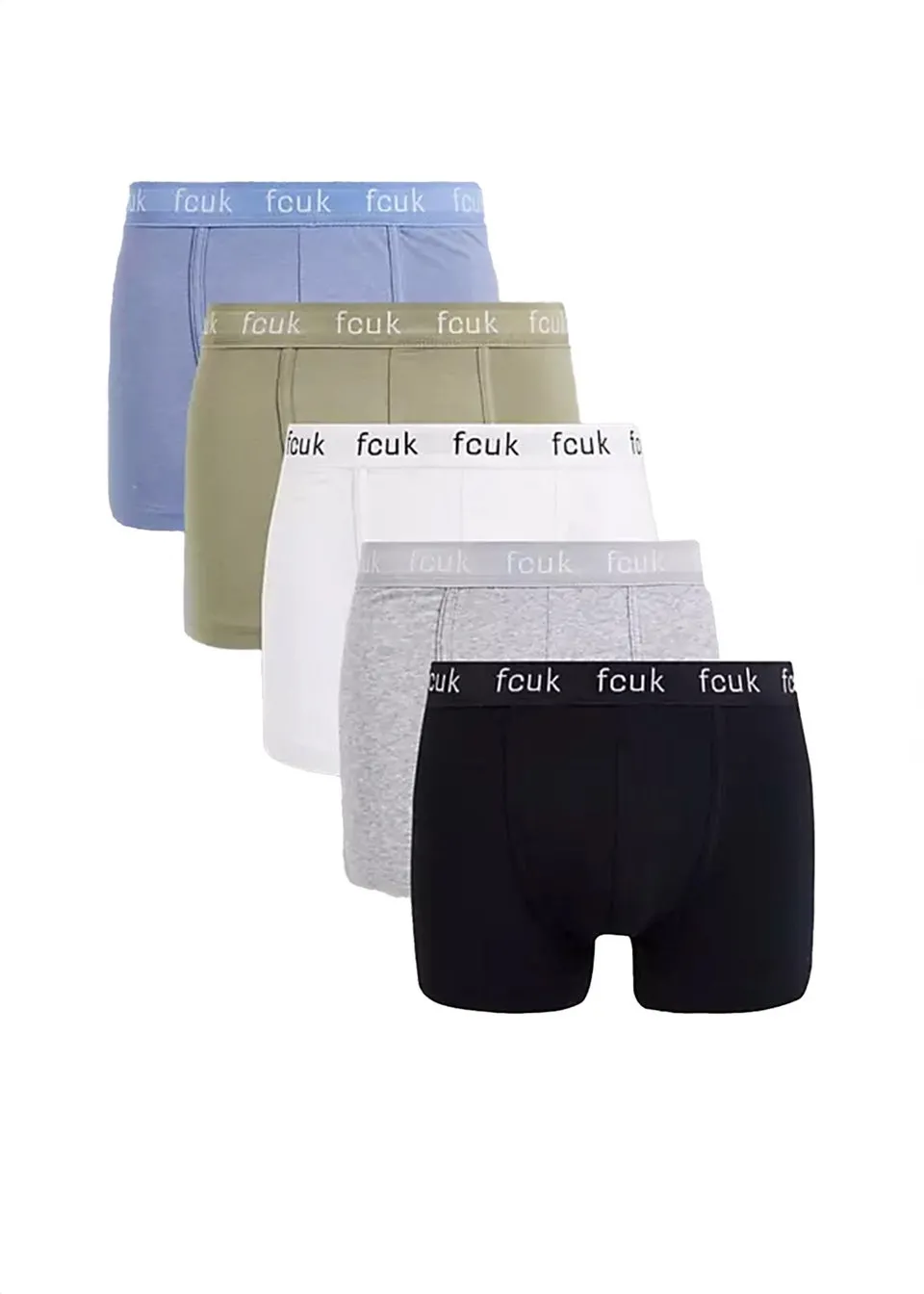 French Connection Khaki Cotton Stretch Boxers 5 Pack