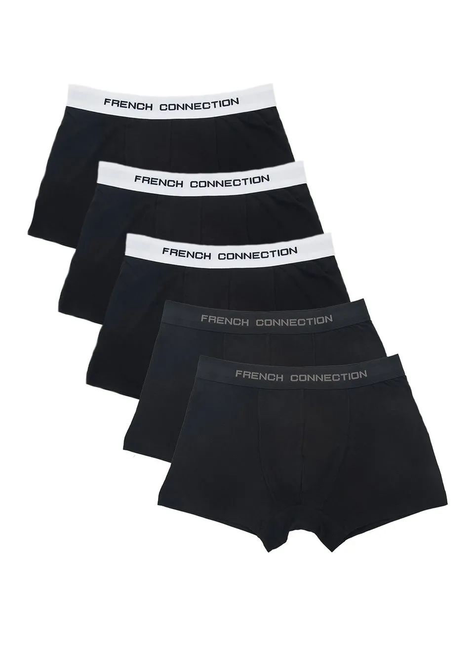 French Connection Grey 5 Pack Cotton Stretch Boxers