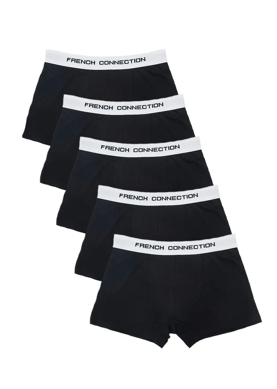 French Connection White 5 Pack Cotton Stretch Boxers