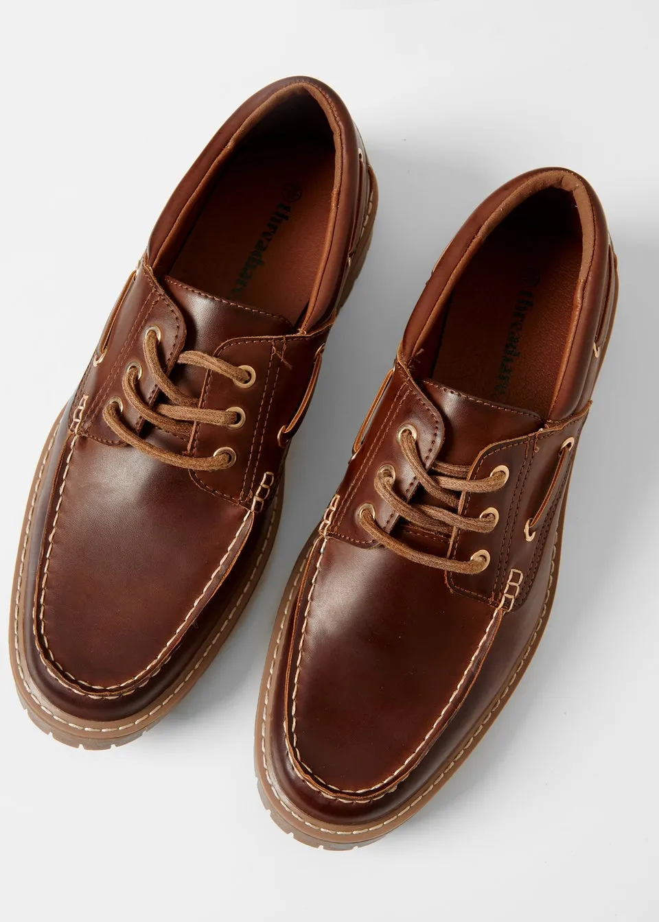 Threadbare Brown Chunky Boat Shoes