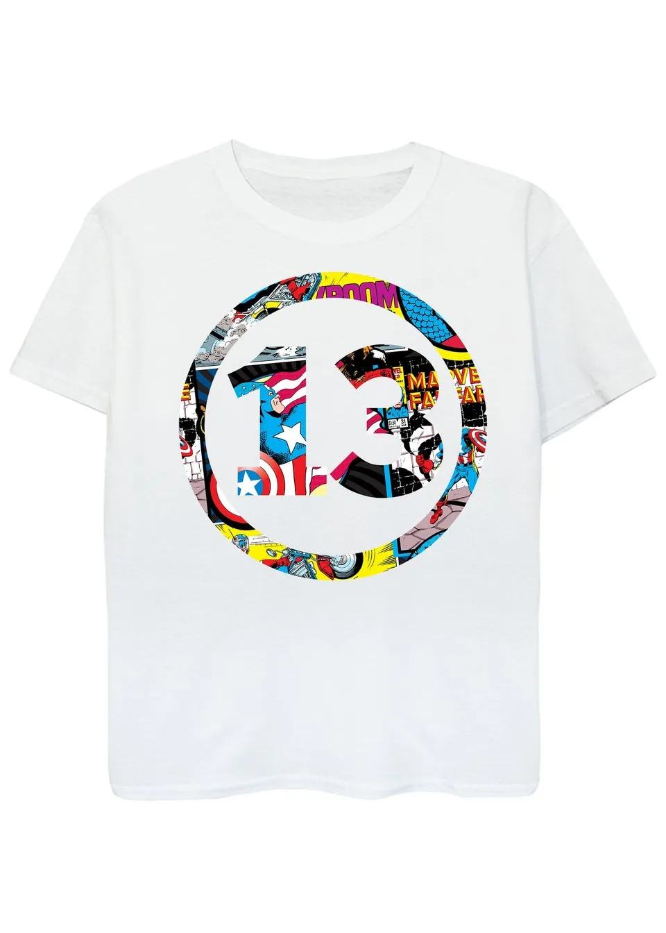 Marvel Comics 13th Birthday Kids White Graphic T-Shirt (9-13 Years)
