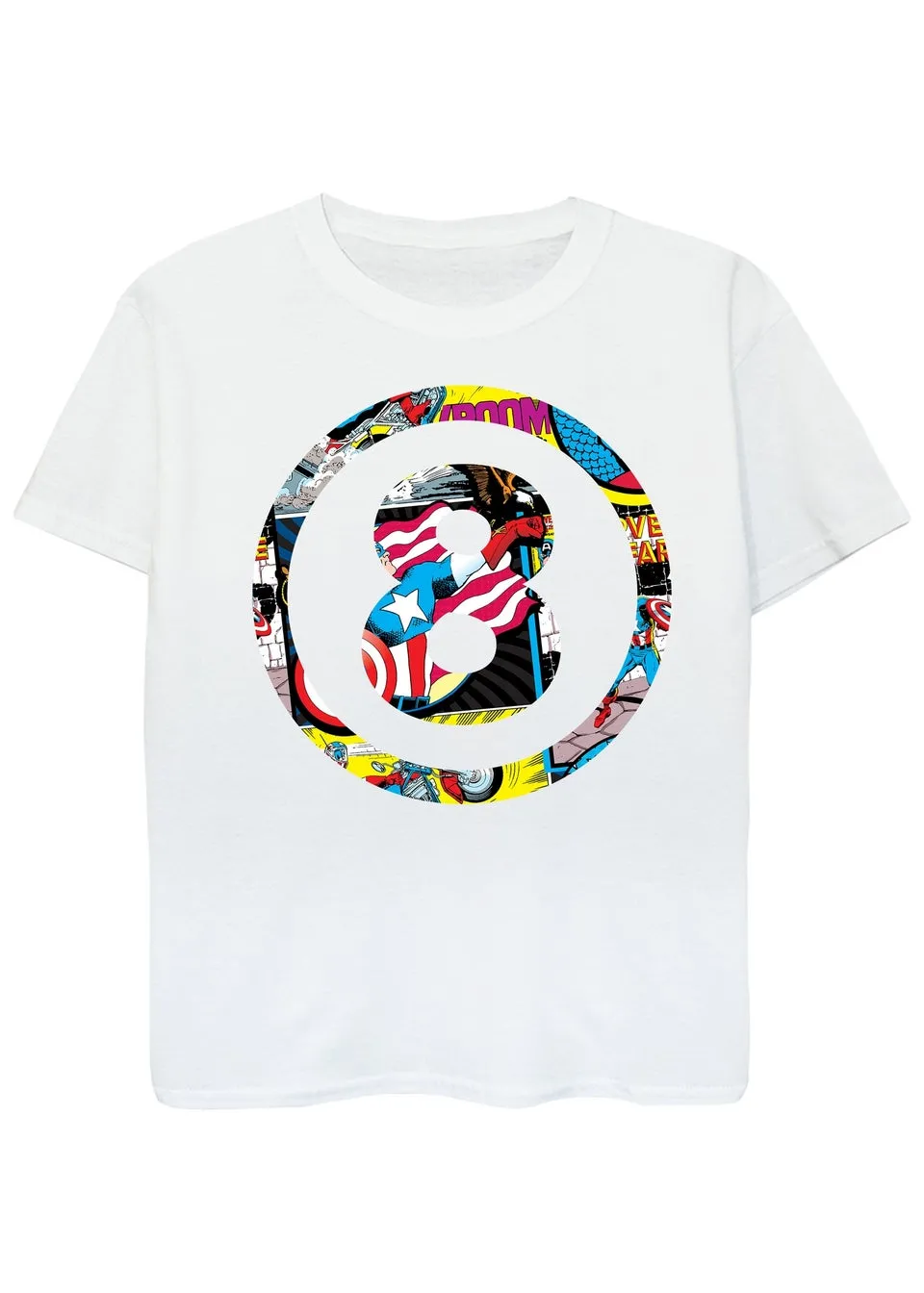 Marvel Comics 8th Birthday Kids White Graphic T-Shirt (7-11 Years)