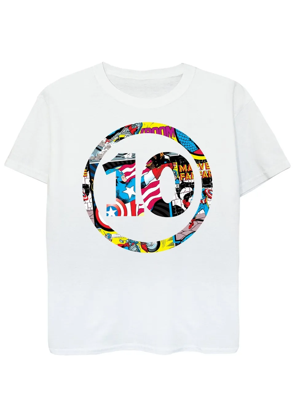 Marvel Comics 10th Birthday Kids White Graphic T-Shirt (9-13 Years)