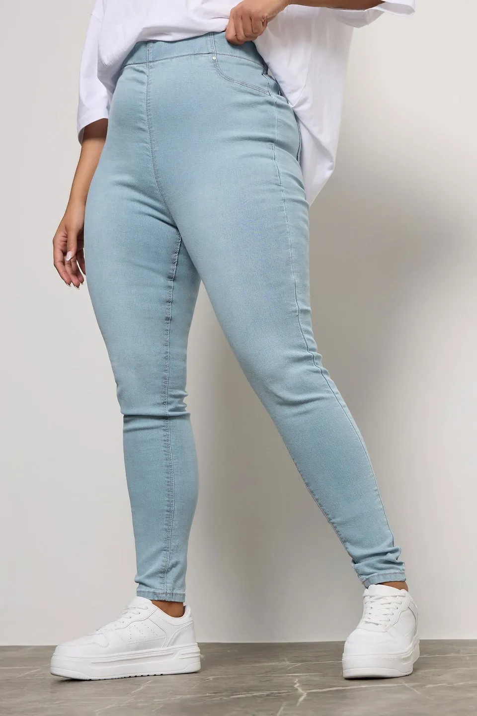 Yours For Good Curve Light Blue Pull On Stretch JENNY Jeggings