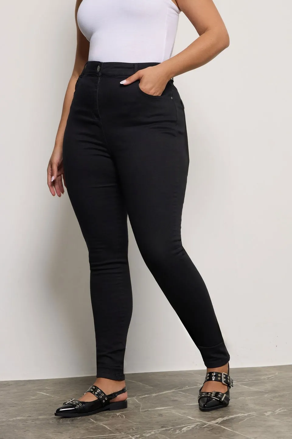 Yours For Good Curve Black Skinny Stretch Ava Jeans