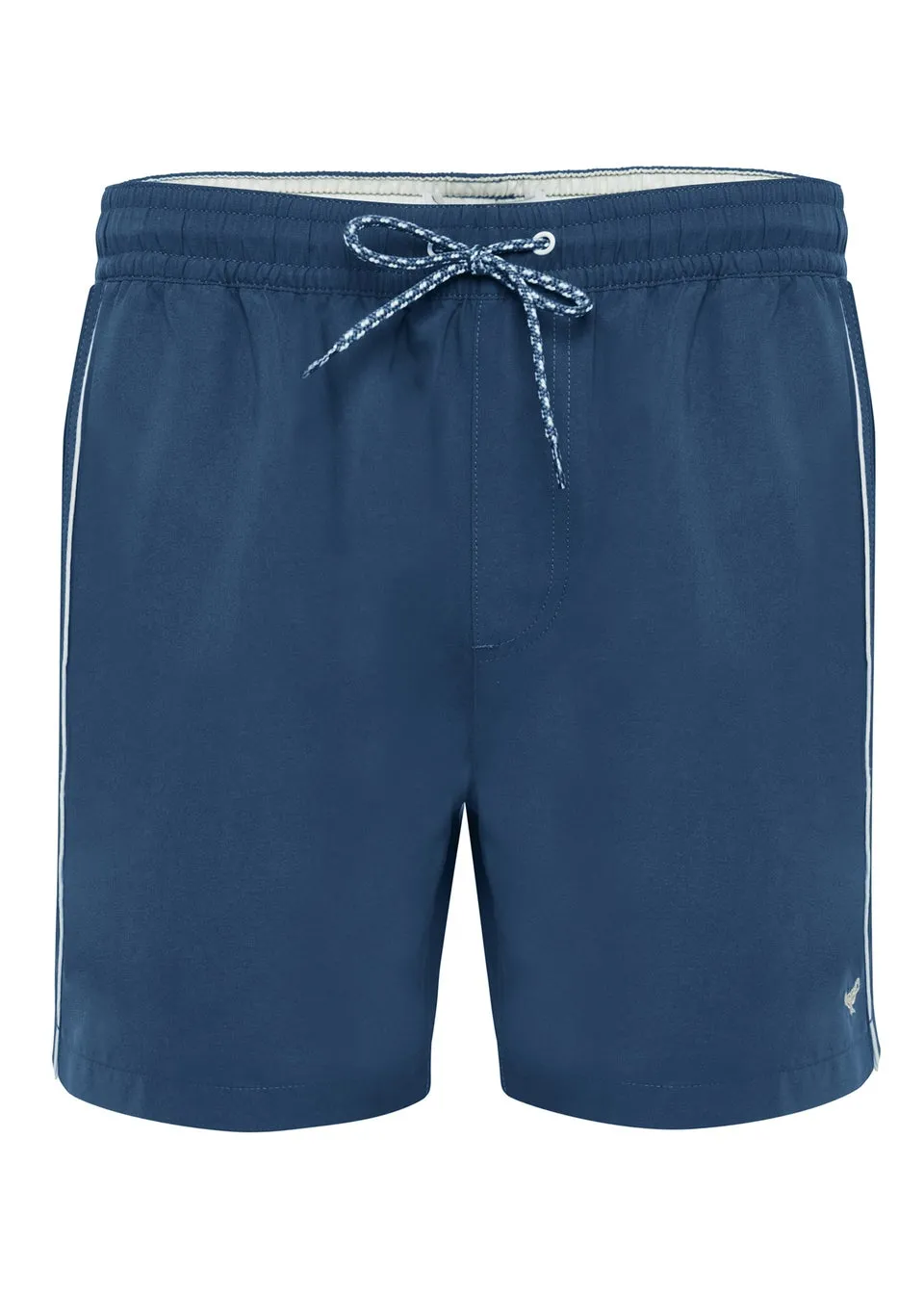 Threadbare Blue Swim Shorts with Contrast Piping