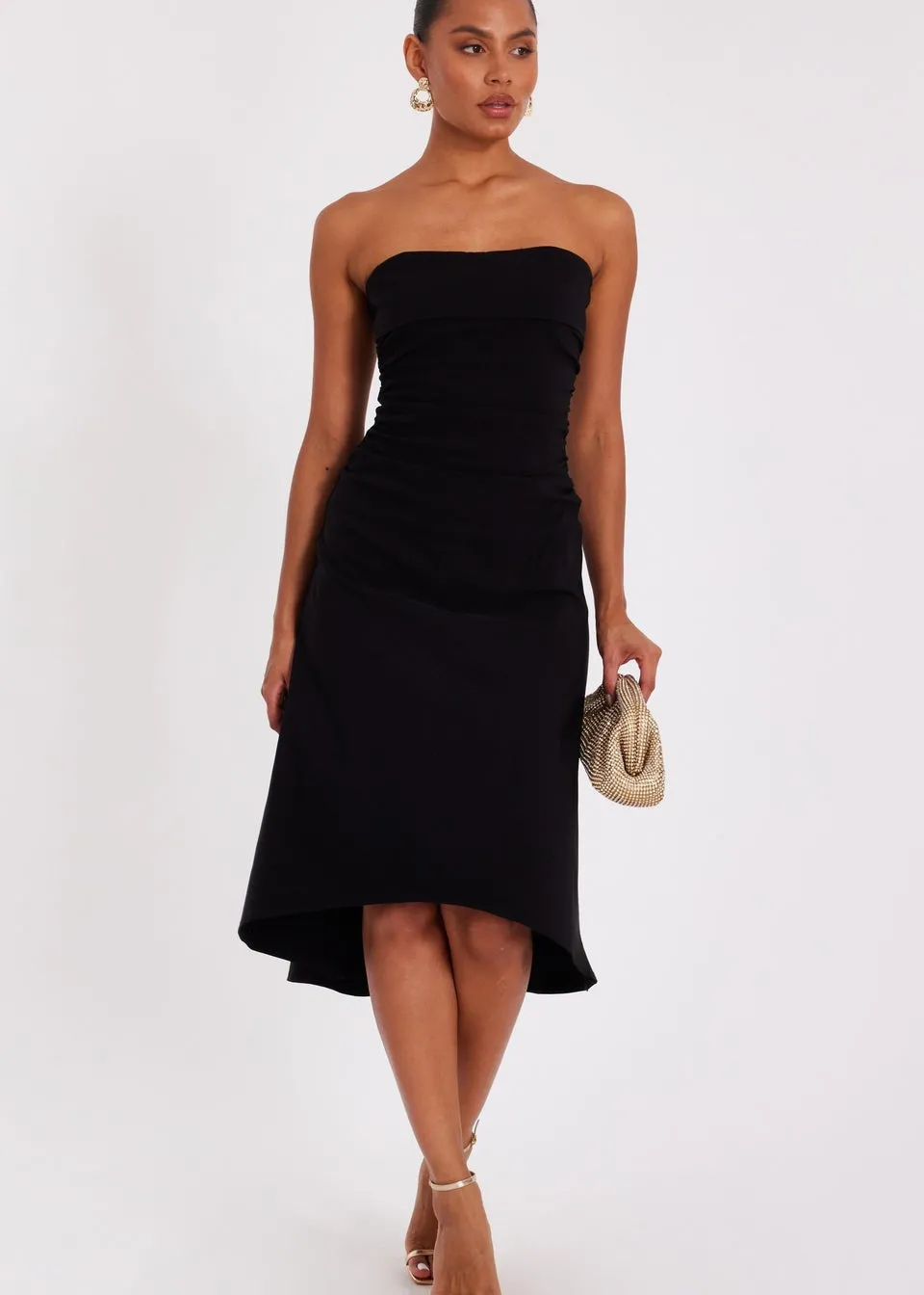 Quiz Black Bandeau Midi Dress