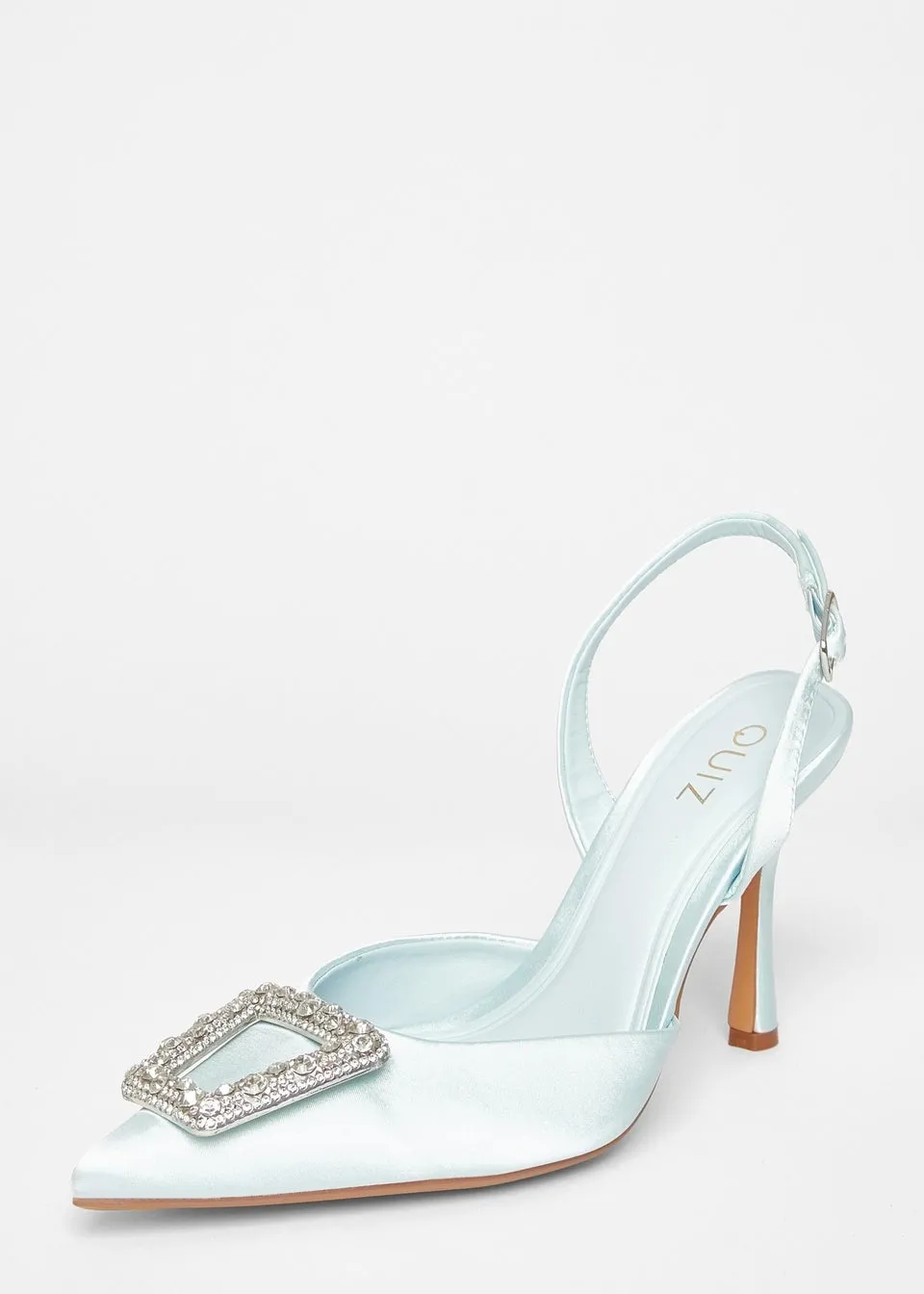 Quiz Blue Bridal Brooch Court Heels