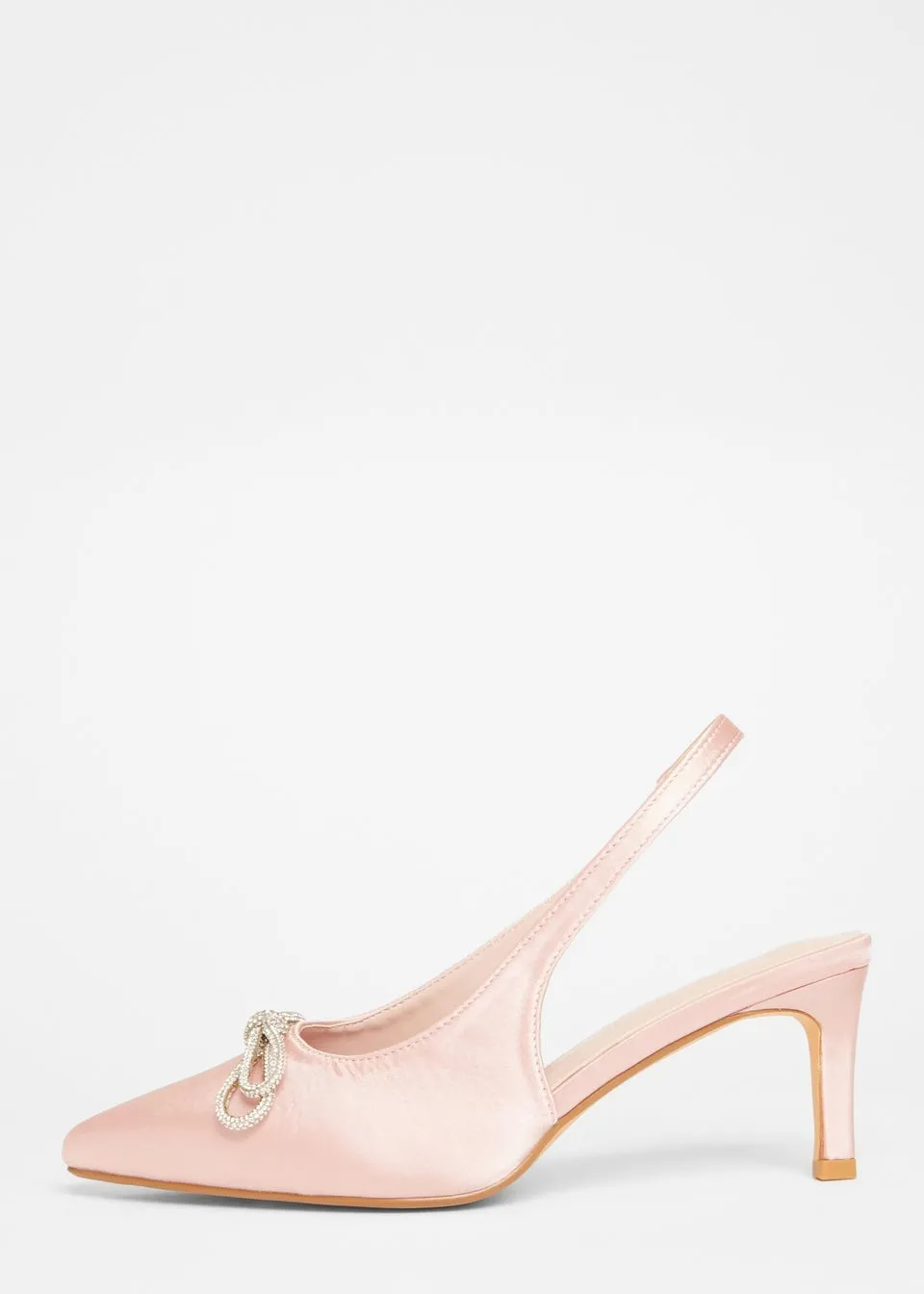 Quiz Pink Wide Fit Sling Back Heels