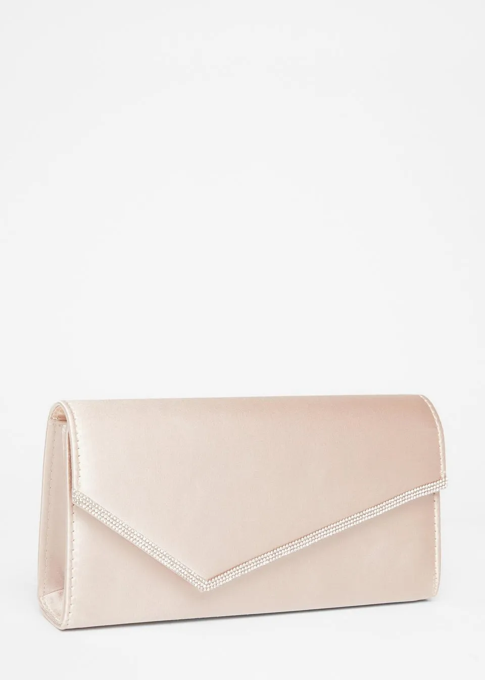 Quiz Cream Diamante Envelope Clutch