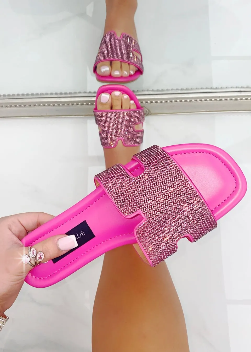 Love Lemonade Hot Pink Crystal Lush Halo Sliders