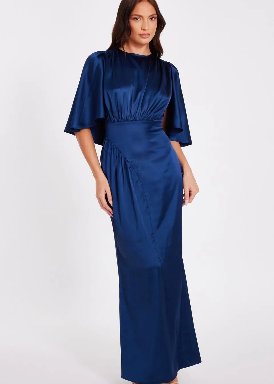 Quiz Navy Satin Maxi Dress