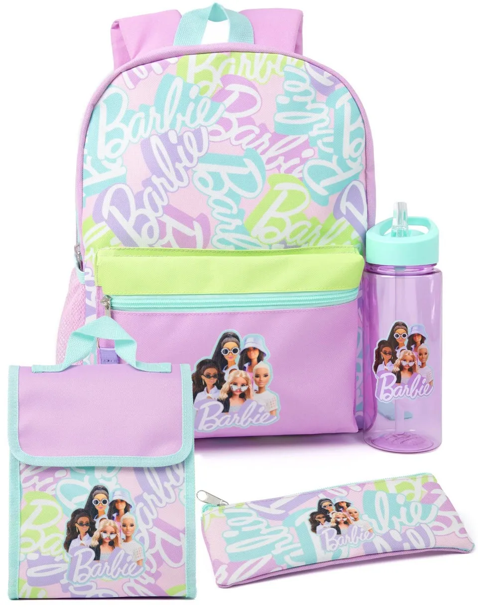 Barbie 4 Piece Purple Backpack Set