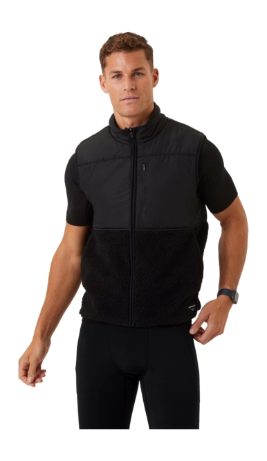 Body Warmer Björn Borg Men Centre Pile Fleece Vest Black Beauty