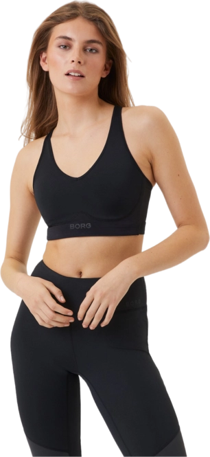 Sports Bra Björn Borg Women Borg Mid V Support Black Beauty