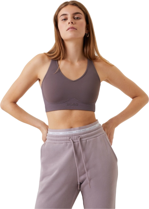 Sports Bra Björn Borg Women Borg Mid V Support Sparrow