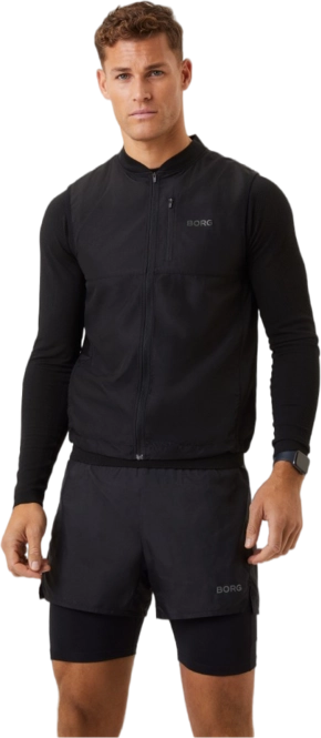 Zip Sweatshirt Björn Borg Men Borg Running Ripstop Black Beauty