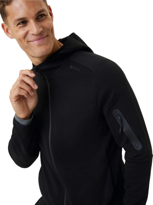 Zip Sweatshirt Björn Borg Men Borg Tech Sweat Hoodie Black Beauty