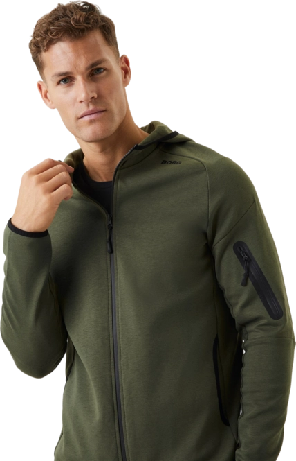 Zip Sweatshirt Björn Borg Men Borg Tech Sweat Hoodie Forest Night