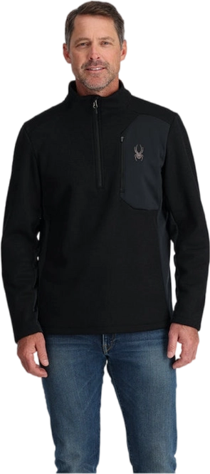 Ski Sweatshirt Spyder Men Bandit 1/2 Zip Black