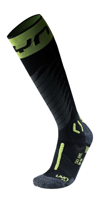 Ski Socks UYN Men One Merino Black/Lime ‘24