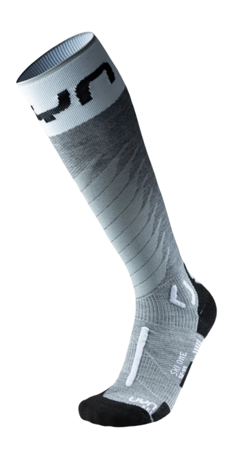 Ski Socks UYN Men One Merino Grey Melange/White ‘24