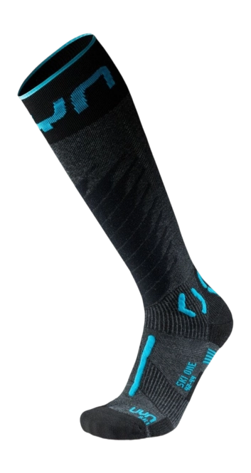 Skisocks UYN Men One Merino Anthracite/Turquoise ‘24