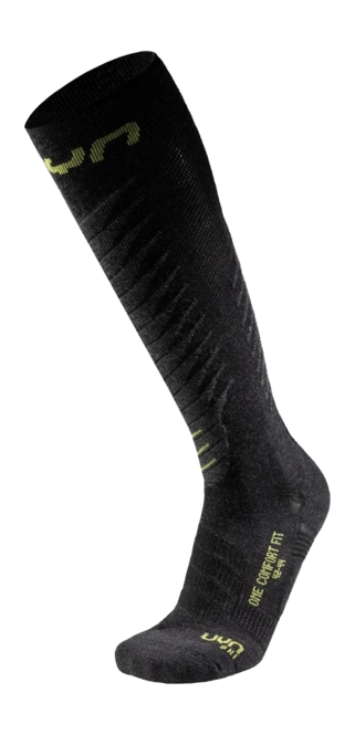 Ski Socks UYN Men One Comfort Fit Anthracite/Lime ‘24