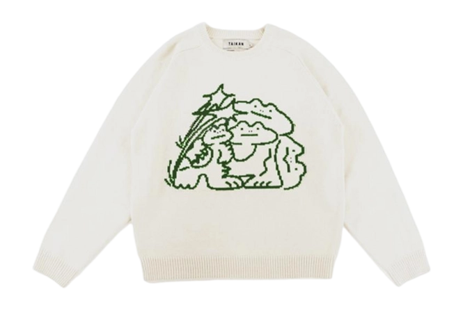 Sweater Taikan Unisex Taikan By Joshua Frogs Cream Knit